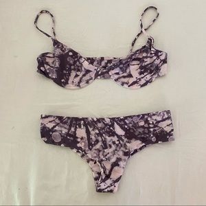 Mai Underwear classic top & active bottom blush tie die print